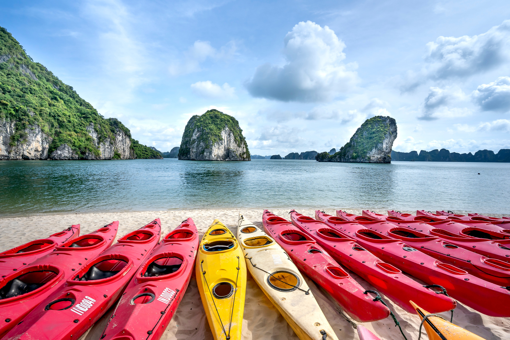 Kayaks on a Beach