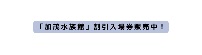 加茂水族館 割引入場券販売中